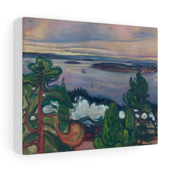 Edvard Munch's Train Smoke , Stretched Canvas,Edvard Munch's Train Smoke - Stretched Canvas