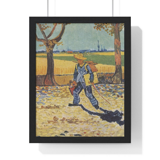 The Painter on His Way to Work  ,  Premium Framed Vertical Poster,The Painter on His Way to Work  -  Premium Framed Vertical Poster