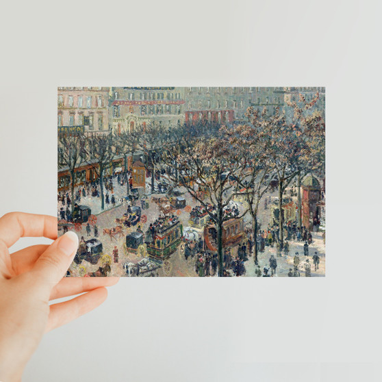 Boulevard of the Italians, Morning, Sunlight (1897) by Camille Pissarro - Classic Postcard - (FREE SHIPPING)