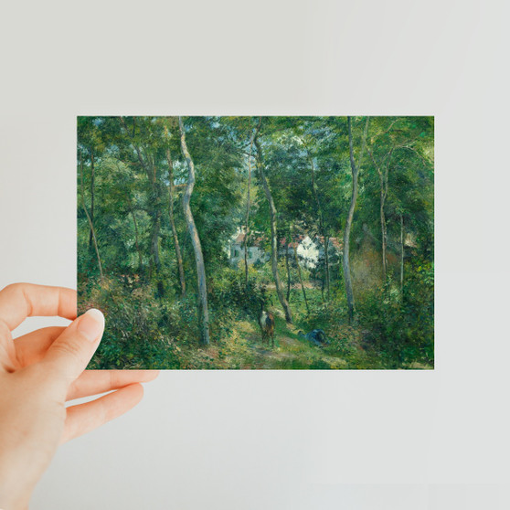 Edge of the Woods Near L'Hermitage, Pontoise (1879) by Camille Pissarro -  Classic Postcard - (FREE SHIPPING)