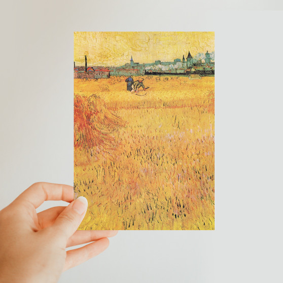 Vincent van Gogh's Wheat field with View of Arles (1888) -  Classic Postcard - (FREE SHIPPING)