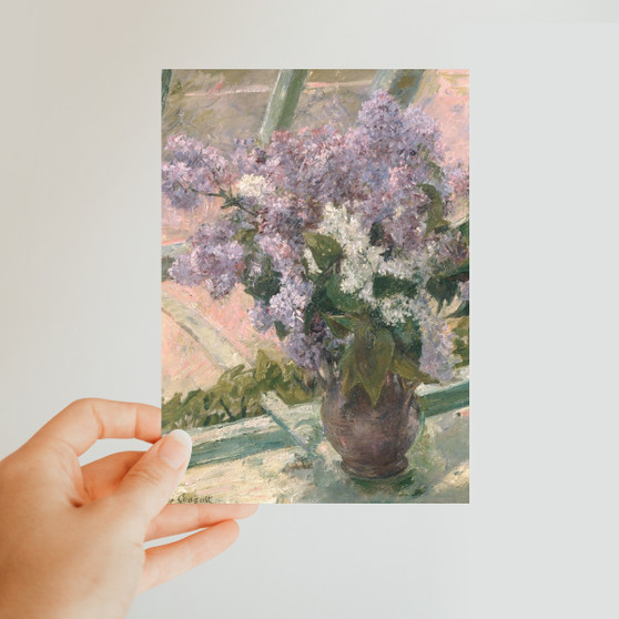 Mary Cassat - Lilacs in a Window -  Classic Postcard - (FREE SHIPPING)