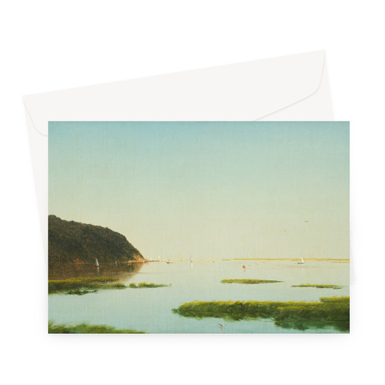 John F Kensett View of the Shrewsbury River, New Jersey -  Greeting Card - (FREE SHIPPING)