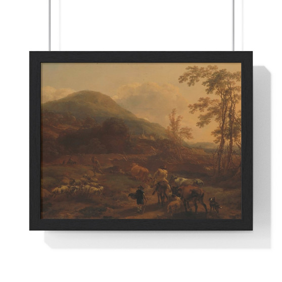  Nicolaes Pietersz Berchem  -  Premium Framed Horizontal Poster,The Three Droves, Nicolaes Pietersz Berchem  ,  Premium Framed Horizontal Poster,The Three Droves, Nicolaes Pietersz Berchem  -  Premium Framed Horizontal Poster,The Three Droves