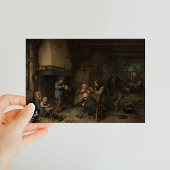 Peasant Company Indoors, Adriaen van Ostade, 1661 -  Classic Postcard - (FREE SHIPPING)