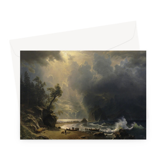 Albert_Bierstadt_-_Puget_Sound_on_the_Pacific_Coast_(1870) -  Greeting Card - (FREE SHIPPING)