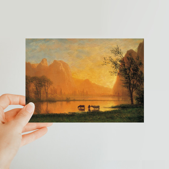 Albert_Bierstadt_-_Sundown_at_Yosemite -  Classic Postcard - (FREE SHIPPING)