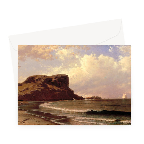 Alfred T Bricher's Castle Rock, Nahant, Massachusetts -  Greeting Card - (FREE SHIPPING)