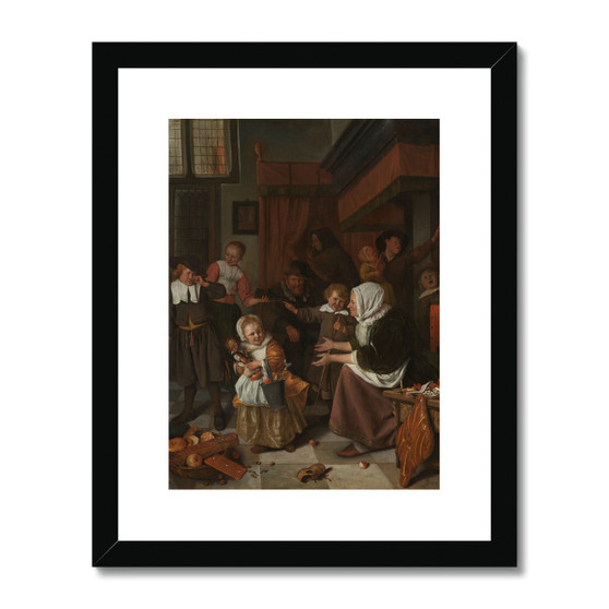The Feast of St Nicholas, Jan Havicksz. Steen, 1665 - 1668 -  Framed & Mounted Print