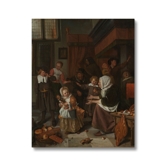 The Feast of St Nicholas, Jan Havicksz. Steen, 1665 - 1668 -  Stretched Canvas