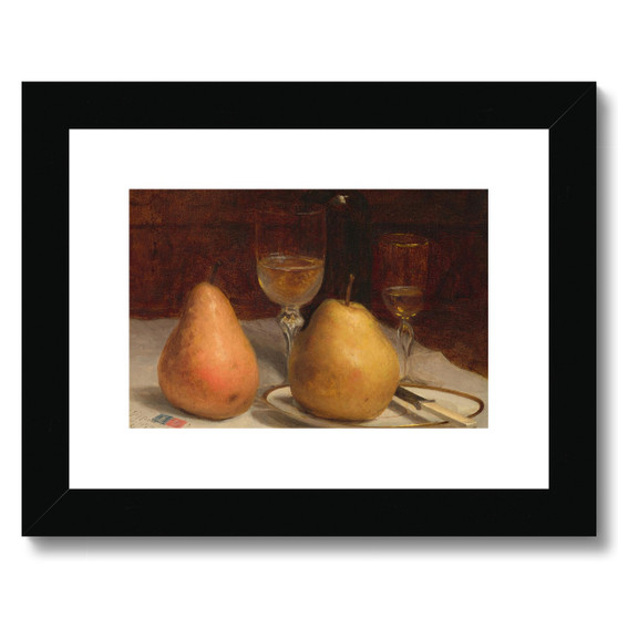 Sanford Robinson Gifford's Two Pears on a Tabletop -  Framed & Mounted Print