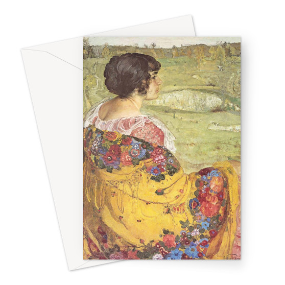 Lubov Makarovna Brodskaya by I.Brodsky -  Greeting Card - (FREE SHIPPING)