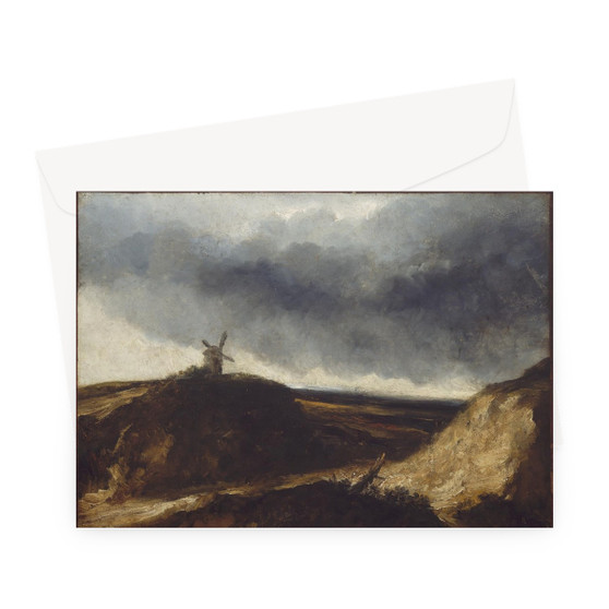 Georges Michel's Landscape with a Windmill Greeting Card - Free Shipping