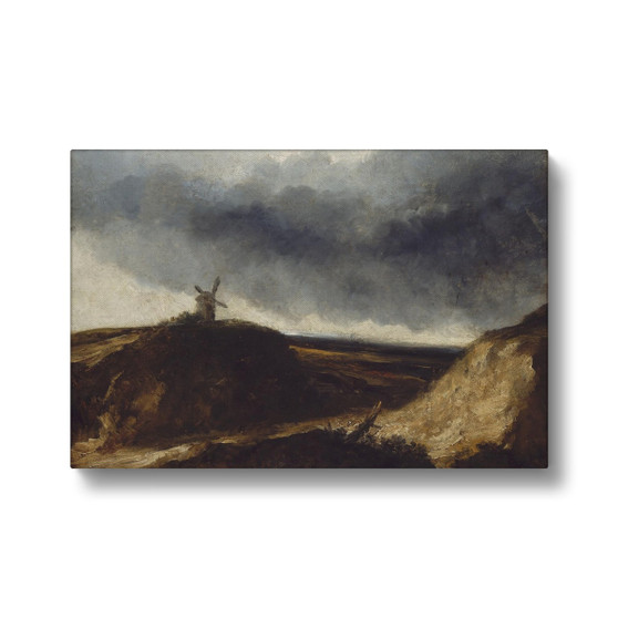 Georges Michel's Landscape with a Windmill - Stretched Canvas - Free Shipping