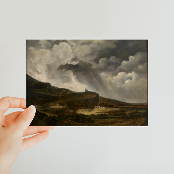 Georges Michel's Gezicht op de heuvel van Montmartre (Voor het onweer, ‘Avant_l’Orage’) Classic Postcard - Free Shipping