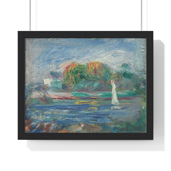 Auguste Renoir,The Blue River, Premium Framed Horizontal Poster,Auguste Renoir-The Blue River- Premium Framed Horizontal Poster