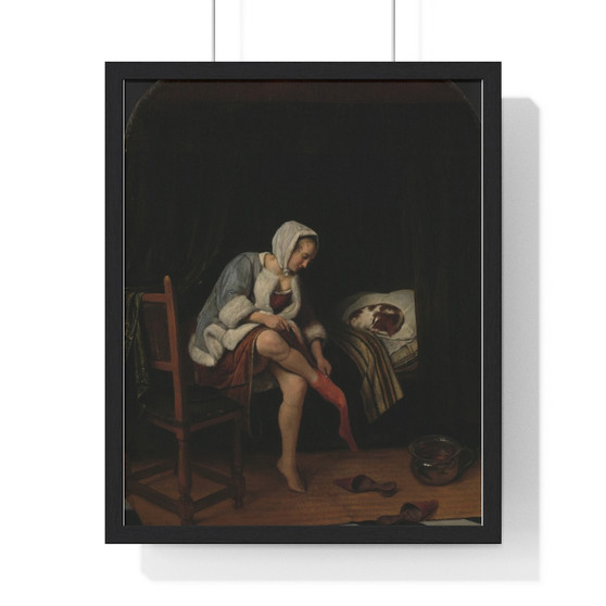 Woman at her Toilet, Jan Havicksz. Steen  ,  Premium Framed Vertical Poster,Woman at her Toilet, Jan Havicksz. Steen  -  Premium Framed Vertical Poster,Woman at her Toilet, Jan Havicksz. Steen  -  Premium Framed Vertical Poster