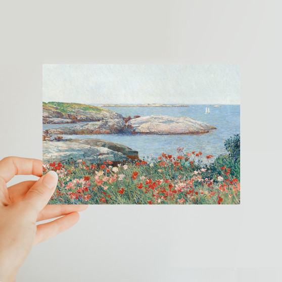 Childe Hassam - Poppies- Isles of Shoals- 1891 Classic Postcard - (FREE SHIPPING)