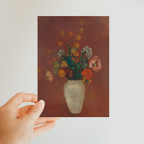 Bouquet in a Chinese Vase ca. 1912–14 Odilon Redon French Classic Postcard - (FREE SHIPPING)