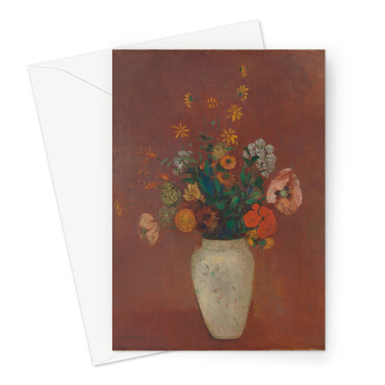 Bouquet in a Chinese Vase ca. 1912–14 Odilon Redon French Greeting Card - (Free shipping)
