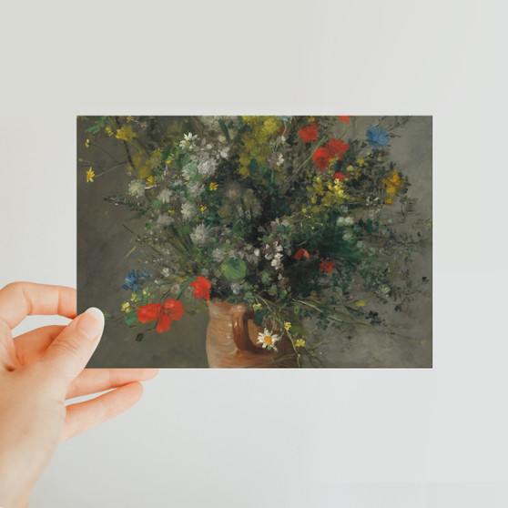 Auguste Renoir - Flowers in a Vase - circa 1866 Classic Postcard - (FREE SHIPPING)