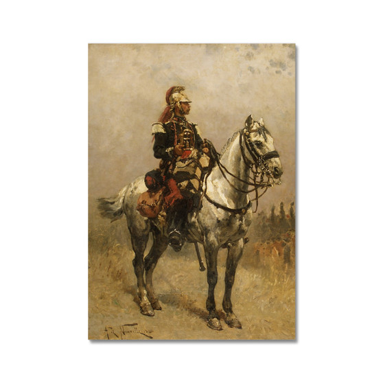 A Cavalryman 1884 Alphonse-Marie-Adolphe de Neuville, French - Hahnemühle German Etching Print  (FREE SHIPPING)