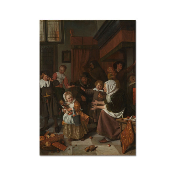 The Feast of St Nicholas, Jan Havicksz. Steen, 1665 - 1668 -  Hahnemühle German Etching Print  (FREE SHIPPING)