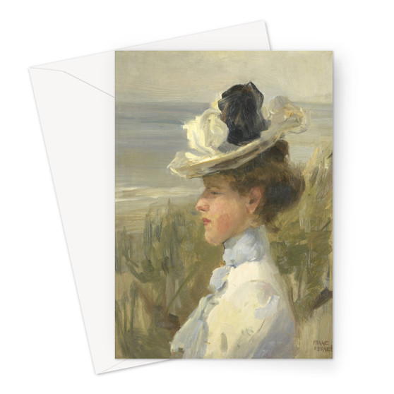 Young Woman, Gazing at the Sea, Isaac Israels, c. 1895 - c. 1900 -  Greeting Card