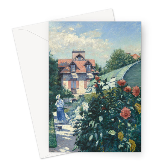 Gustave Caillebotte, Dahlias, Garden at Petit Gennevilliers (1893) - Greeting Card