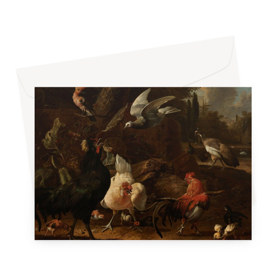 Birds in a Park, Melchior d'Hondecoeter, 1686 -  Greeting Card