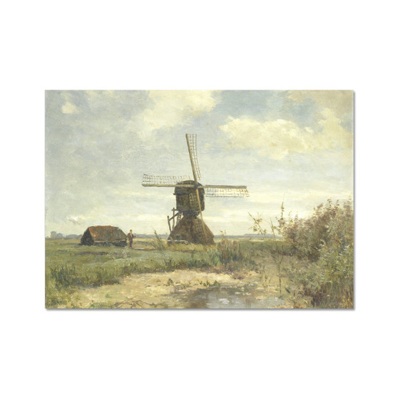 'Sunny Day', a Windmill on a Waterway, Paul Joseph Constantin Gabriël, c. 1860 - c. 1903 -  Hahnemühle German Etching Print - (FREE SHIPPING)