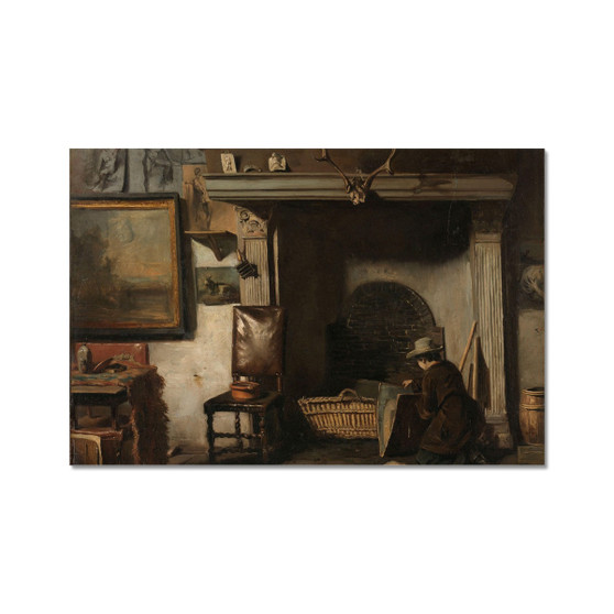 The studio of the Haarlem painter Pieter Frederik van Os, Anton Mauve, c. 1856 - c. 1857 -  Hahnemühle German Etching Print - (FREE SHIPPING)