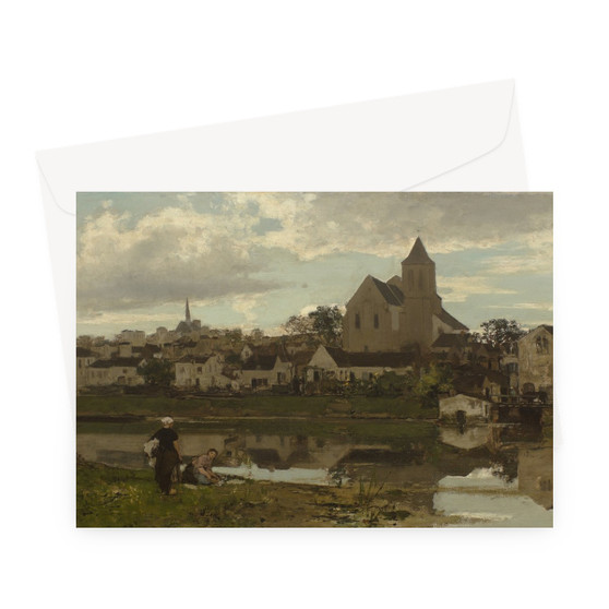 Jacob Maris - View at Montigny-sur-Loing - Google Art Project Greeting Card