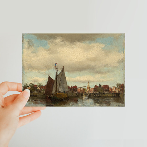 Jacob_Henricus_Maris_-_Harbor_Scene_-_1955.802_-_Clark_Art_Institute Classic Postcard