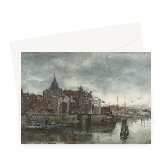 De Buitenkant met de Schreierstoren te Amsterdam Rijksmuseum jacob maris Greeting Card