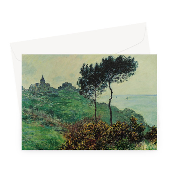 The Church at Varengeville, Grey Weather by Claude Monet, 1882 Greeting Card