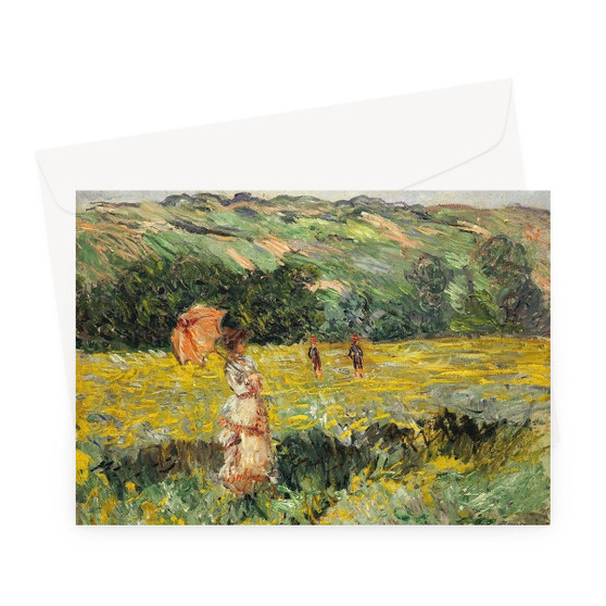 Monet’s Artwork Yellow Fields Greeting Card