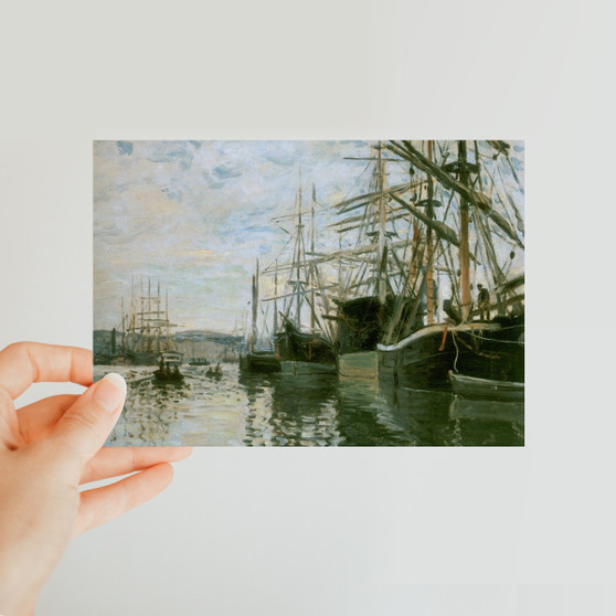Monet  Boats at Rouen Classic Postcard