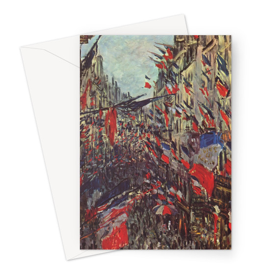 Claude Monet Rue Saint Denis, fête du 30 juin  Greeting Card