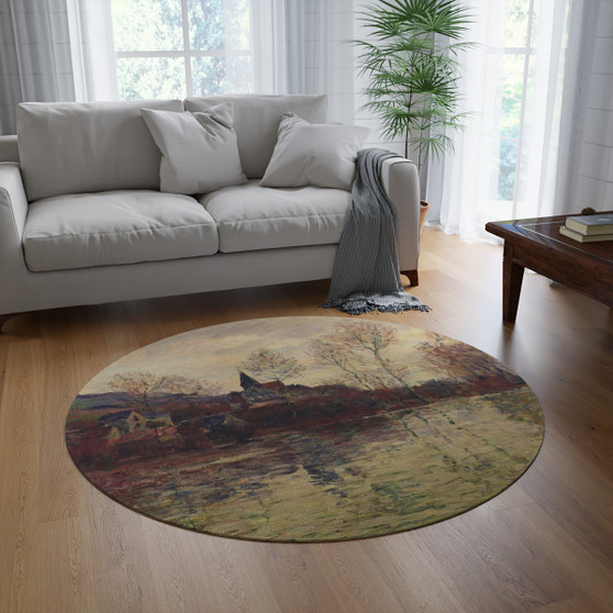 Claude Monet's Flood at Giverny - Round Rug