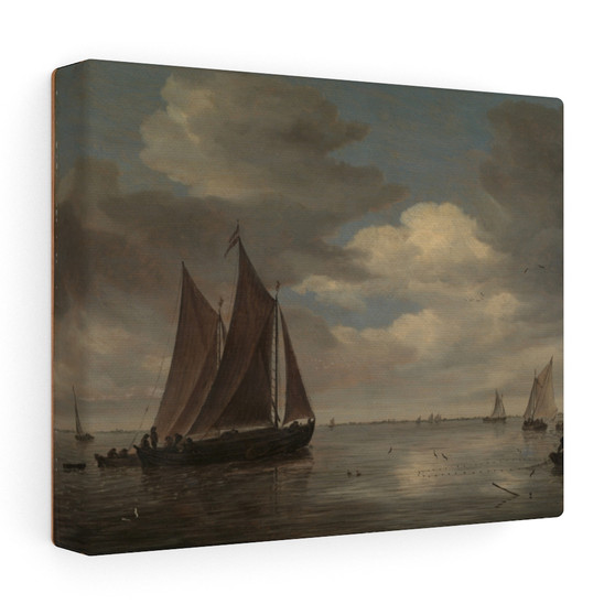  Stretched Canvas,Fishing Boats on a River, early 1660s, Salomon van Ruysdael, Dutch- Stretched Canvas,Fishing Boats on a River, early 1660s, Salomon van Ruysdael, Dutch- Stretched Canvas,Fishing Boats on a River, early 1660s, Salomon van Ruysdael, Dutch