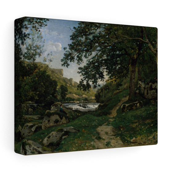  Stretched Canvas,The Rocky Path in the Morvan (Chemin des roches dans le Morvan) 1869 Henri-Joseph Harpignies - Stretched Canvas,The Rocky Path in the Morvan (Chemin des roches dans le Morvan) 1869 Henri,Joseph Harpignies 