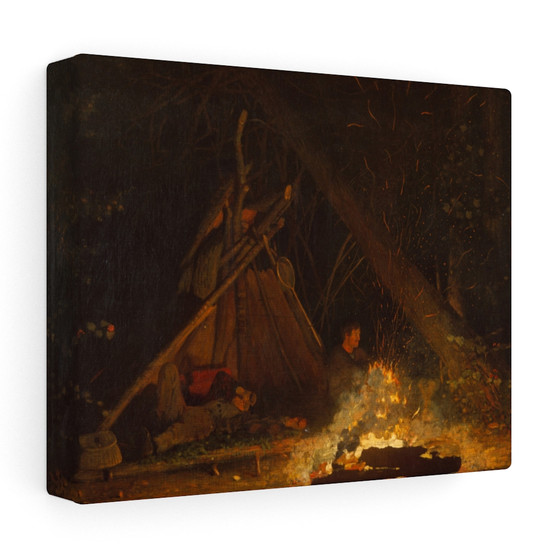  Winslow Homer, American- Stretched Canvas,Camp Fire, 1880, Winslow Homer, American, Stretched Canvas,Camp Fire, 1880, Winslow Homer, American- Stretched Canvas,Camp Fire, 1880