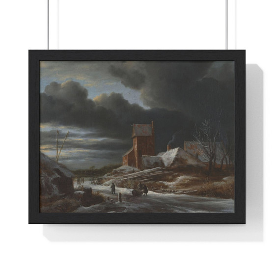 Winter Landscape, Jacob Isaacksz van Ruisdael  -  Premium Framed Horizontal Poster,Winter Landscape, Jacob Isaacksz van Ruisdael  ,  Premium Framed Horizontal Poster,Winter Landscape, Jacob Isaacksz van Ruisdael  -  Premium Framed Horizontal Poster