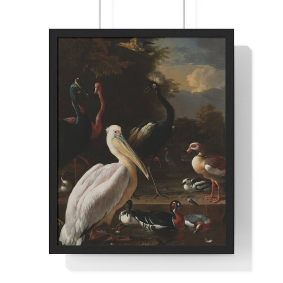 A Pelican and other Birds near a Pool, Known as ‘The Floating Feather’, Melchior d'Hondecoeter  -  Premium Framed Vertical Poster,A Pelican and other Birds near a Pool, Known as ‘The Floating Feather’, Melchior d'Hondecoeter  -  Premium Framed Vertical Poster,A Pelican and other Birds near a Pool, Known as ‘The Floating Feather’, Melchior d'Hondecoeter  ,  Premium Framed Vertical Poster