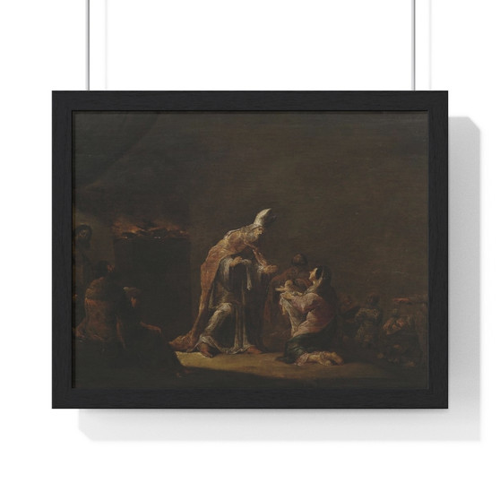 Leonard Bramer Darstellung im Tempel   ,  Premium Framed Horizontal Poster,Leonard Bramer Darstellung im Tempel   -  Premium Framed Horizontal Poster