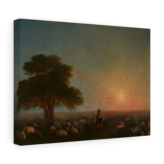  Stretched Canvas,Ivan Konstantinovič Ajvazovskij, Shepherds with a flock of sheep, Stretched Canvas,Ivan Konstantinovič Ajvazovskij, Shepherds with a flock of sheep