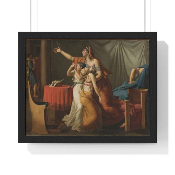 Jacques Louis David Lictors bring to Brutus the bodies of his sons  -  Premium Framed Horizontal Poster,Jacques Louis David Lictors bring to Brutus the bodies of his sons  ,  Premium Framed Horizontal Poster