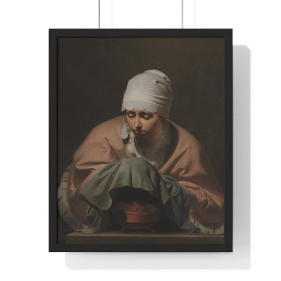 A Young Woman Warming her Hands over a Brazier, Allegory of Winter, Caesar Boëtius van Everdingen  ,  Premium Framed Vertical Poster,A Young Woman Warming her Hands over a Brazier- Allegory of Winter, Caesar Boëtius van Everdingen  -  Premium Framed Vertical Poster,A Young Woman Warming her Hands over a Brazier- Allegory of Winter, Caesar Boëtius van Everdingen  -  Premium Framed Vertical Poster