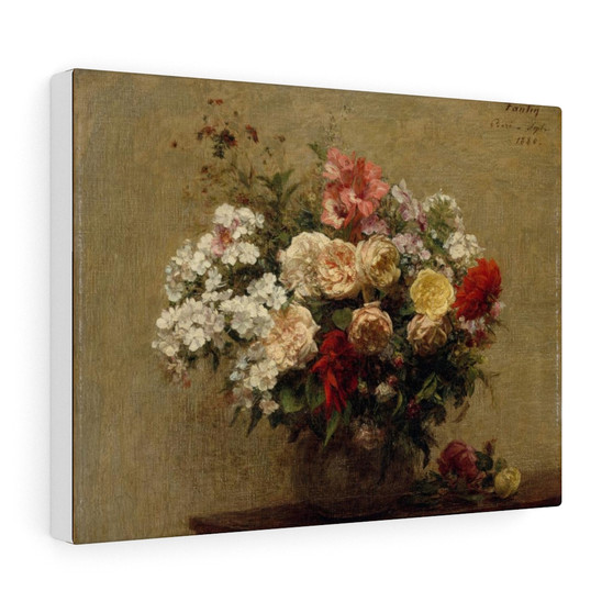 Summer Flowers 1880 Henri Fantin,Latour French  ,  Stretched Canvas,Summer Flowers 1880 Henri Fantin-Latour French  -  Stretched Canvas